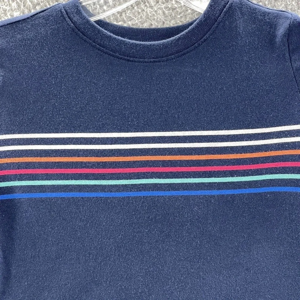 Old Navy T-Shirt Boys Size 5T Blue Striped Short‎ Sleeve T Shirt Toddler Boys 5T